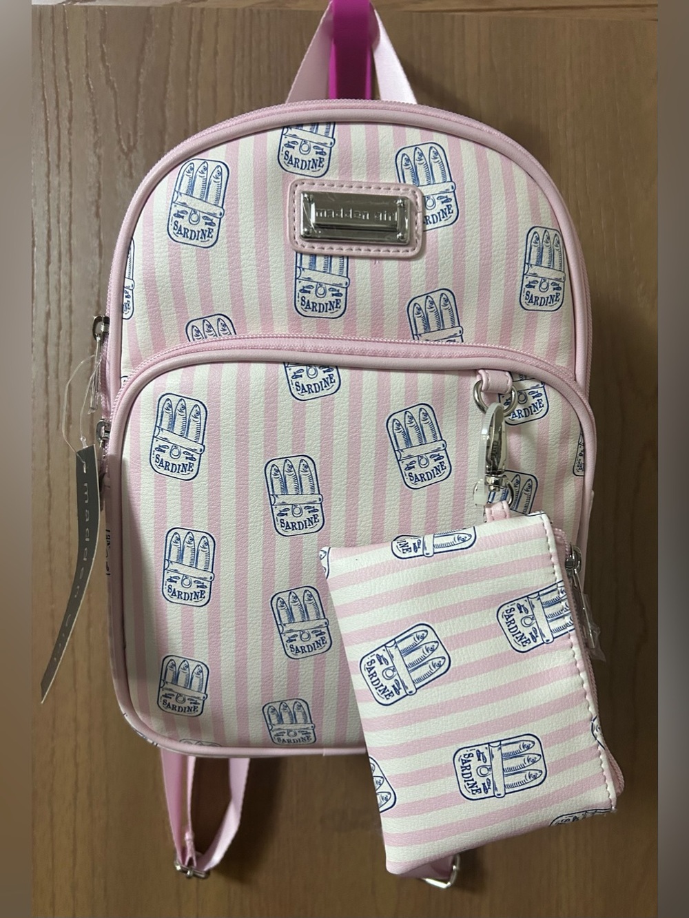 Madden Girl Striped Sardine Mini Backpack
